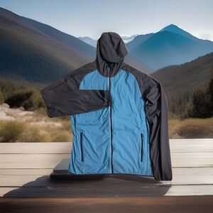 ICEBREAKER Merino Hyperia Jacket Mens M GT Hooded Hybrid Blue Wool Fill Hiking